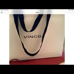 Brand New AUTHENTIC Vince White Gift Paper Shopping Bag16x12x6